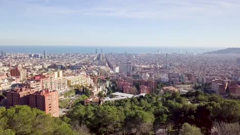 barcelona aerial view of cityscape