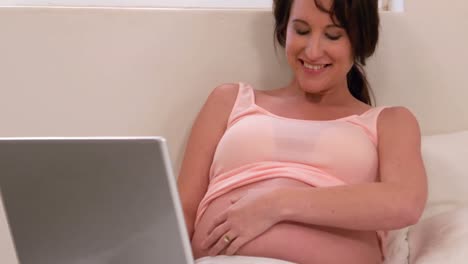 Mujer-Embarazada-Usando-Laptop