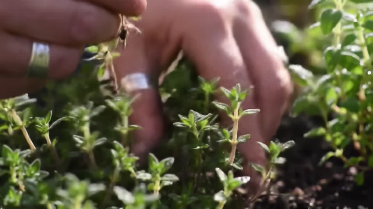 Gardening Tips on Harvesting Fresh Herbs in a Sunny Garden Environment