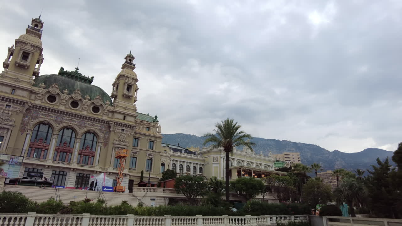Monte Carlo, Monaco - December 23, 2021: Street view of the Hotel de Paris Monte-Carlo in Monaco