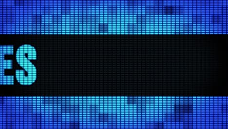 digital display showing words and symbols