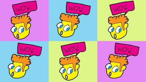 niños dibujando arte pop fondo sin costuras con el tema de wow