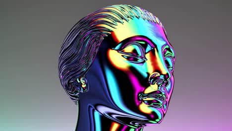 colorful iridescent woman's head