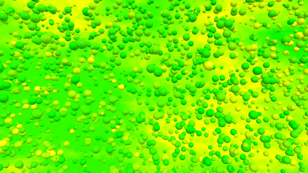 공과 거품을 가진 3d 애니메이션 비디오 4k