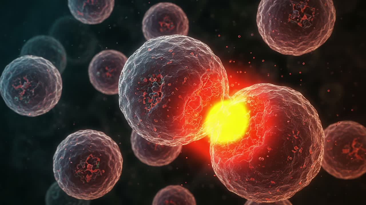 A Captivating Visual Exploration of Cellular Division: Witness the Intricate Interaction and Transformation of Cells as They Multiply and Evolve Under Magnification