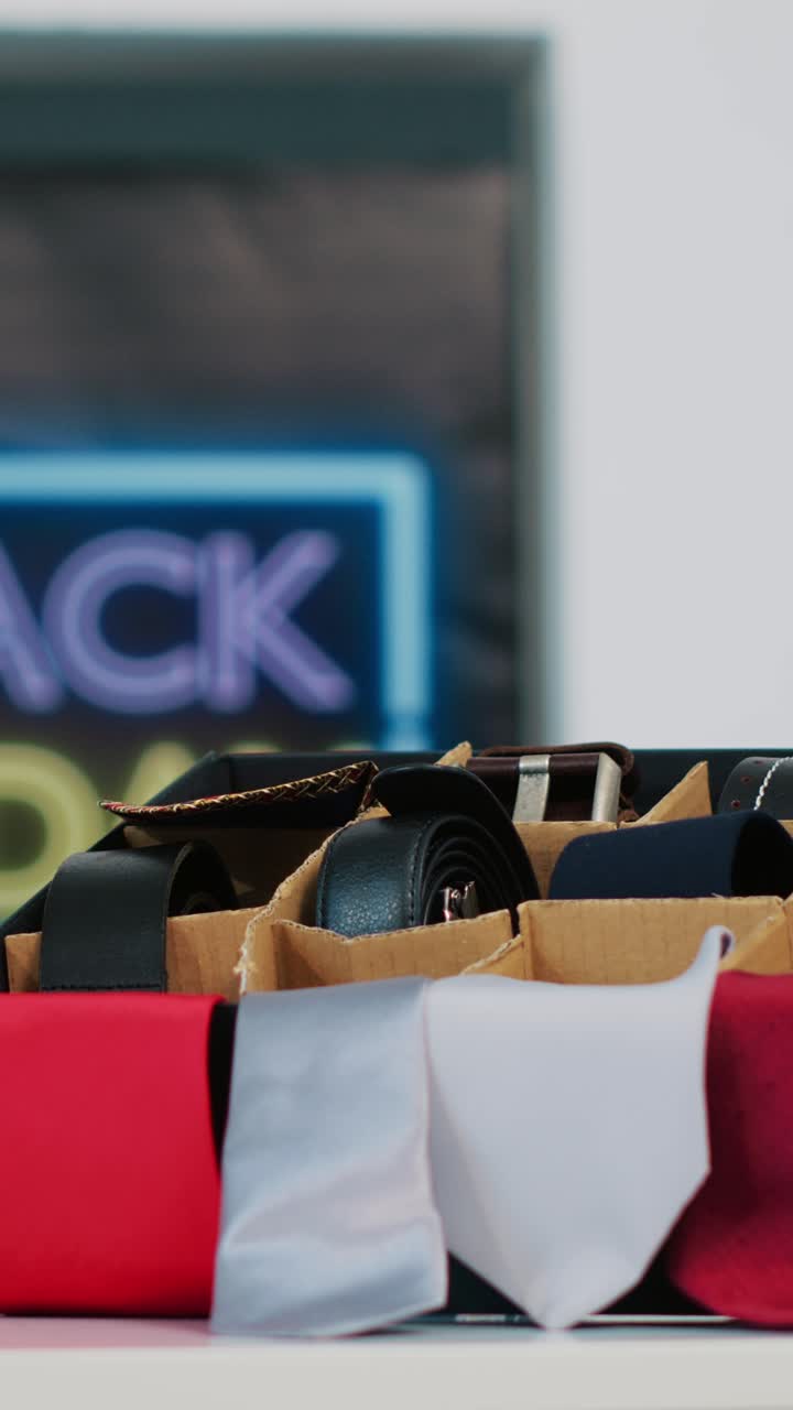 Mağazadaki Black Friday indirimli ürünlerinin dikey videosu