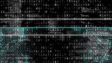 animation of binary coding and data processing