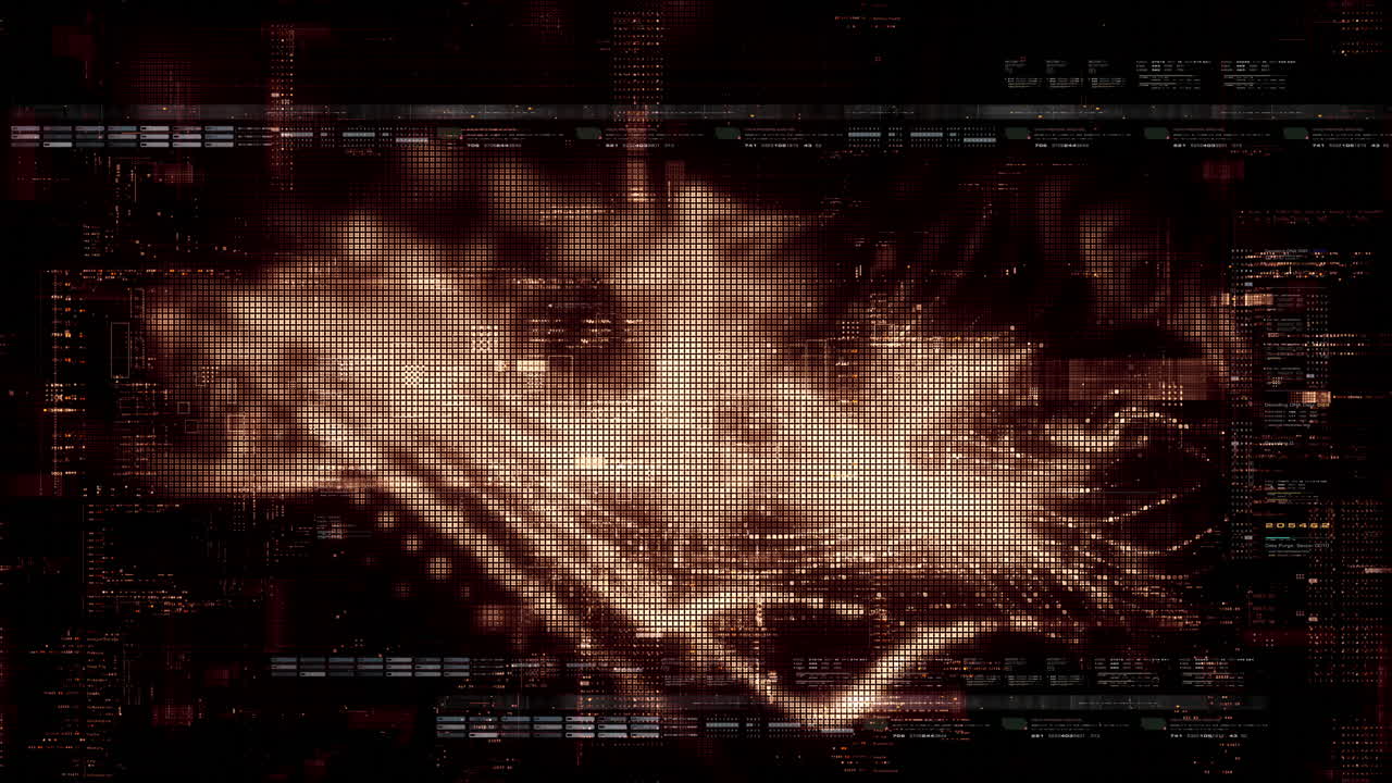 Abstract particle motion with vibrant colors, digital flowing particles, VR, futuristic sci-fi, tech innovation, and immersive cyber space background