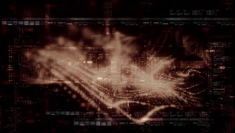 abstract particle motion with vibrant colors, digital flowing particles, vr, futuristic sci-fi, tech innovation, and immersive cyber space background