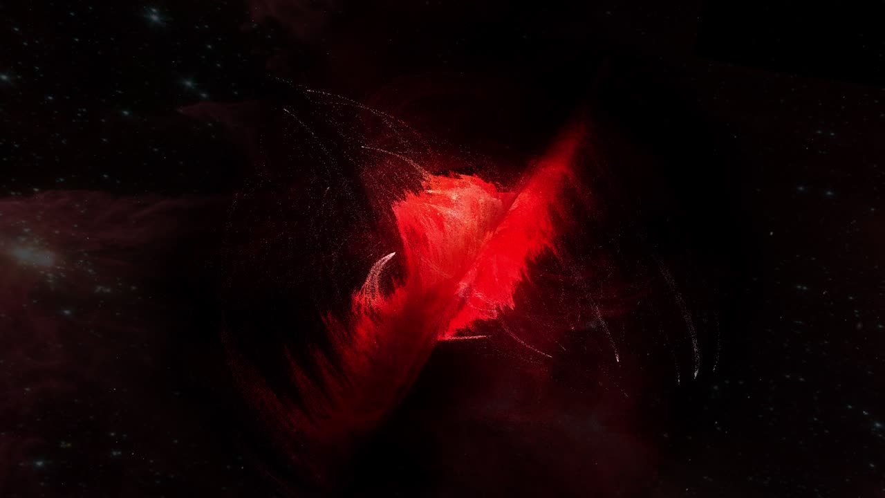 추상적인 루프 우주 비행은 우주에서 신비한 빛나는 은 나선형 회전 구름으로 날아갑니다. 우주 탐험은 네불라 은하를 빛니다. 4k 3d 일러스트레이션 원활한 루프 공상 과학 우주 여행은 외계인 네불라로 날아갑습니다.