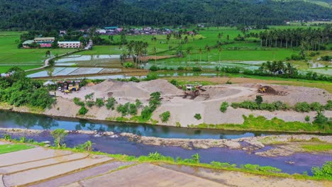 panoramic view of agricultural lands in southern leyte philippines - aerial shot