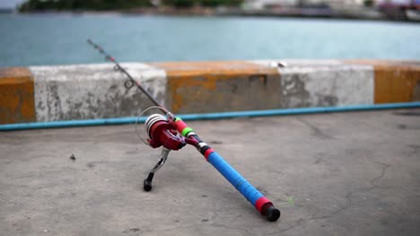 fishing rod on hua hin fishing pier