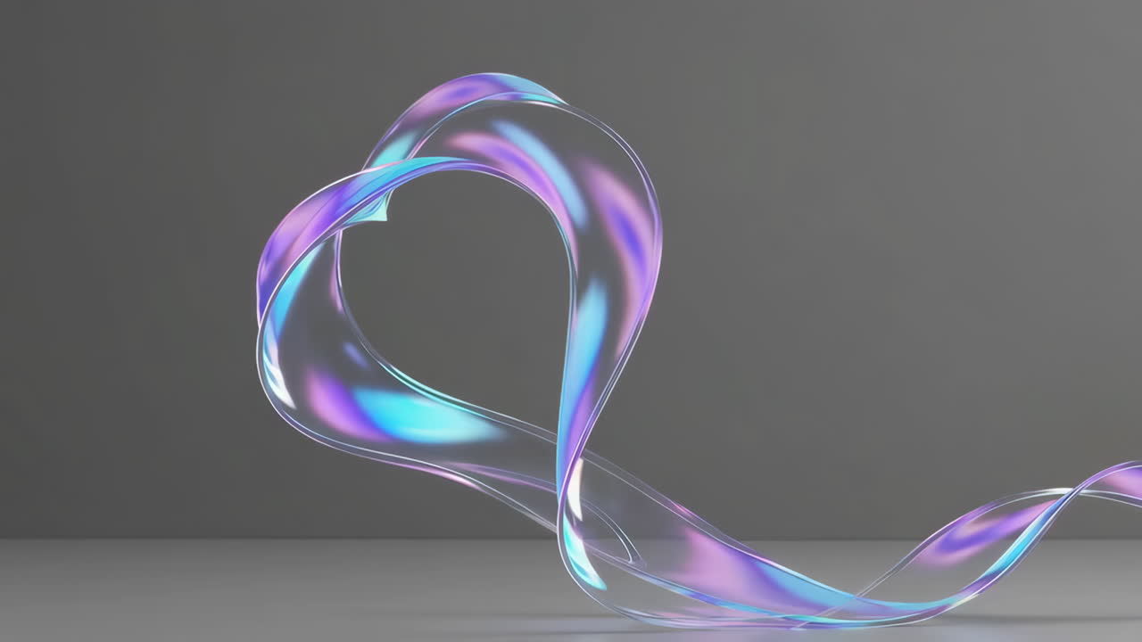 Abstract Iridescent Ribbon Swirl