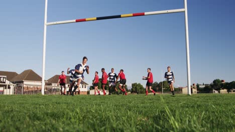 Rugby-players-having-match-on-the-field