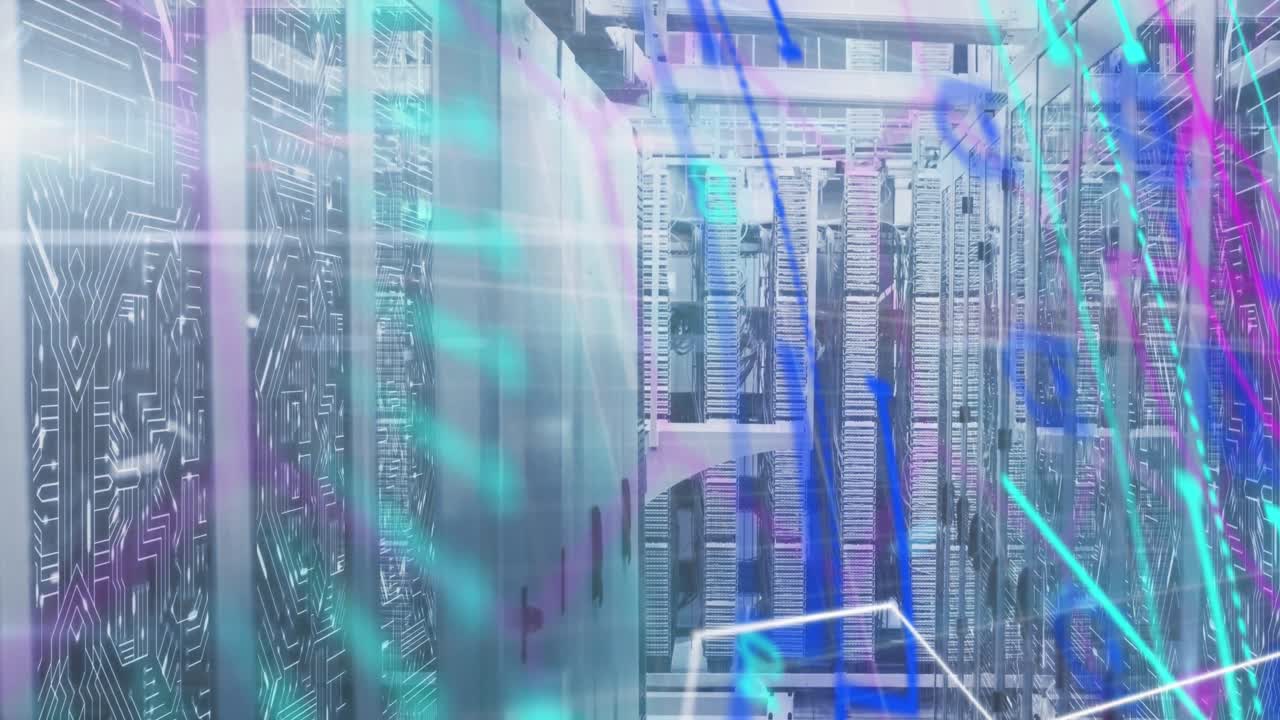 Animation of scope scanning and data processing over computer servers in background