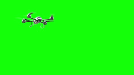 drone de color blanco volando. lado del espacio para su texto y diseño de banner.