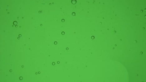 Moving-Bubbles-on-a-green-screen,-floating-up-in-a-sideways-motion