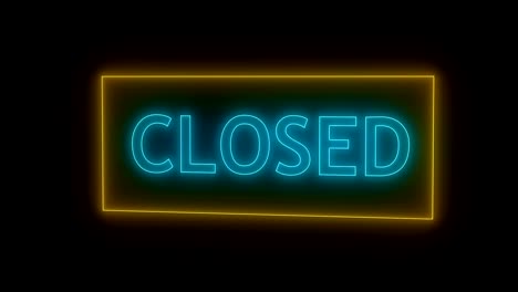 closed neon sign. 3d rendering