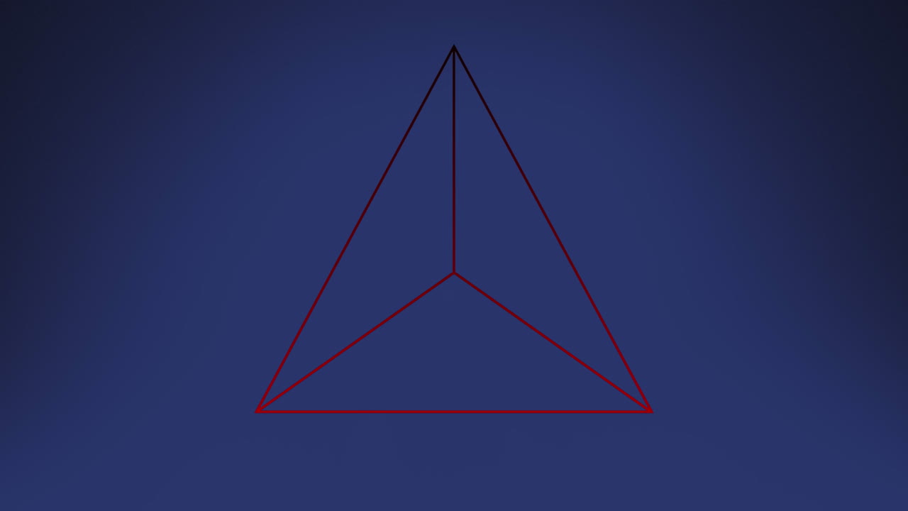 파란색 배경에 삼각형의 선의 애니메이션