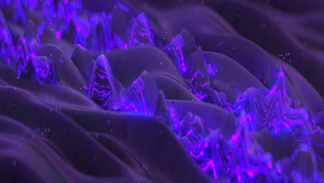 purple glowing light trails on wavy surface seamless loop 3d render animation