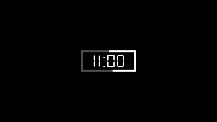 Digital Countdown Timer Showing Fifteen Minutes on Black Background