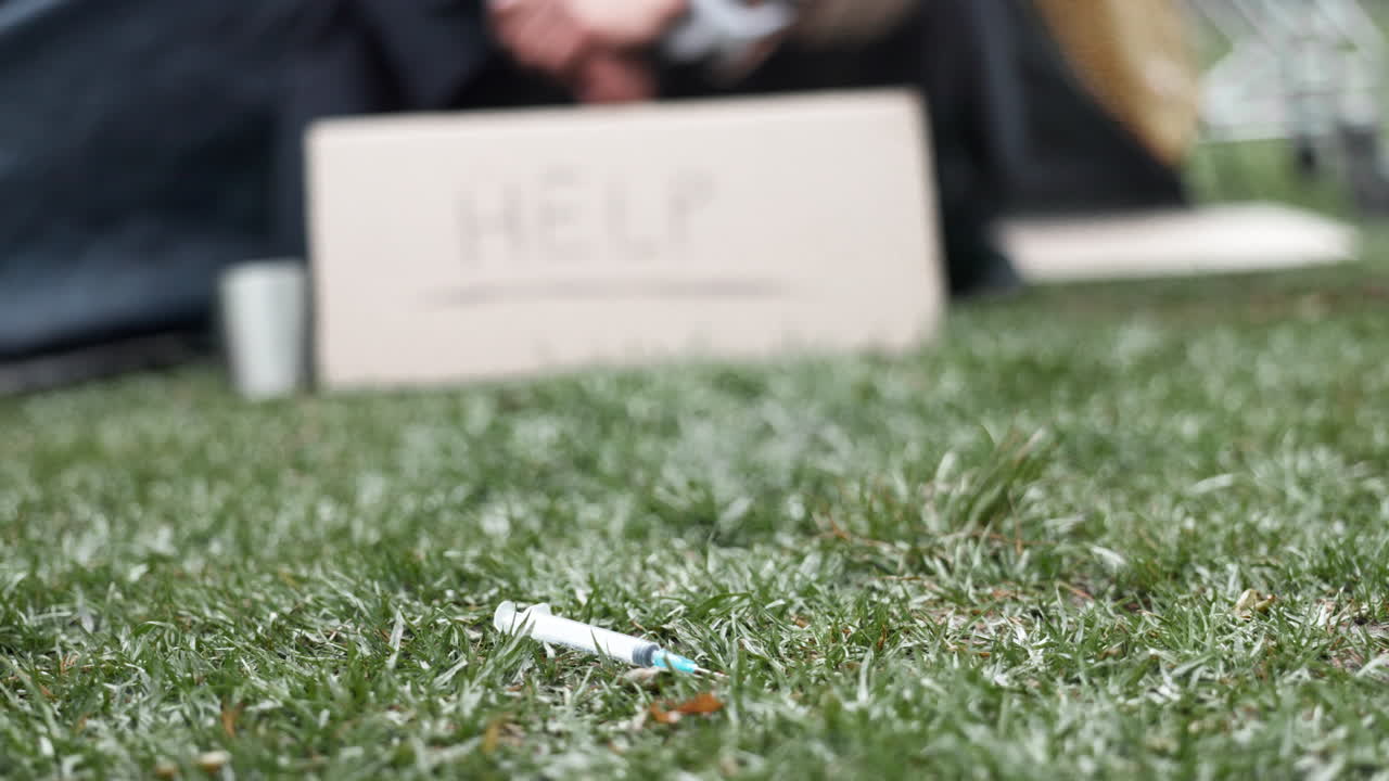 도움을 요청하는 노숙자