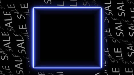 animación de video de líneas de neón azul brillantes. venta de neón, luces coloridas animadas, venta de neon. copia vertical del espacio de venta de banner. plantilla para la red social. diseño minimalista. animación 4k.