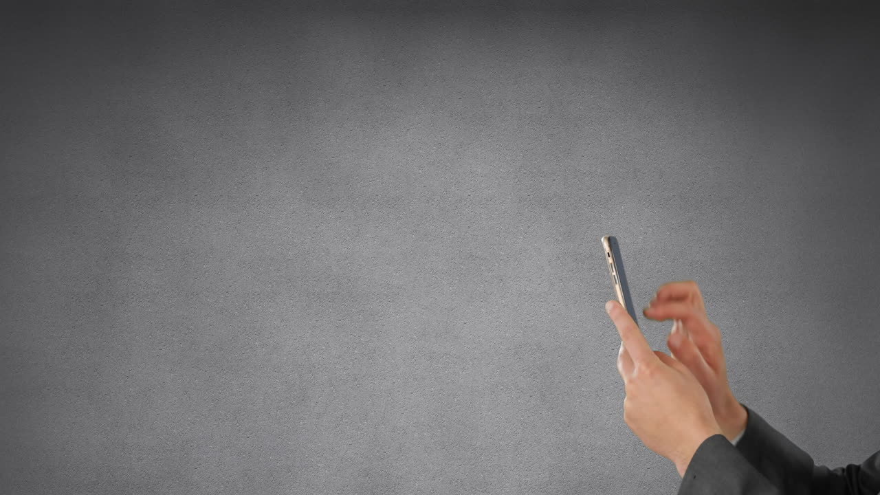 그래디언트 배경에서 전화를 사용하는 사람들이 있습니다.