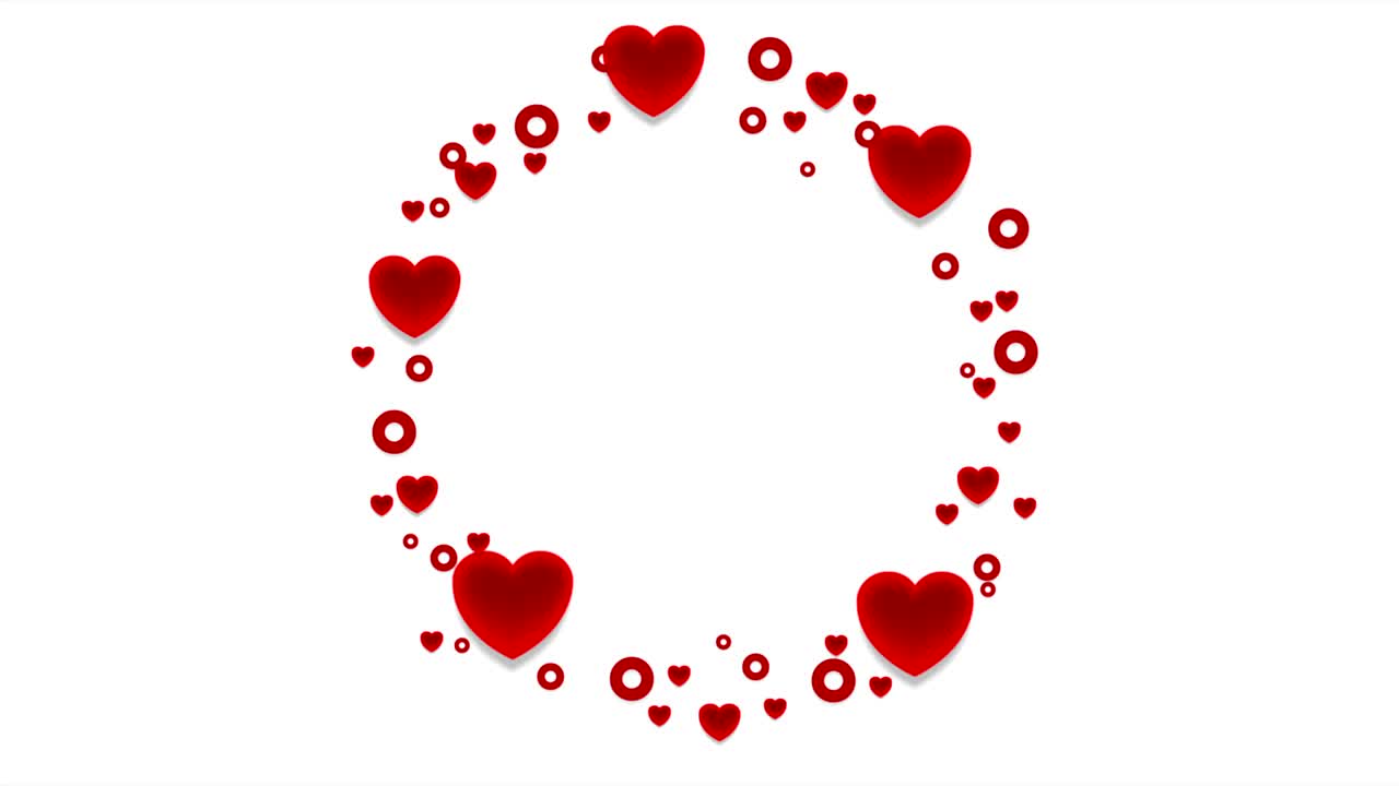 레드 하츠: 성 발렌타인 데이 추상 비디오 애니메이션