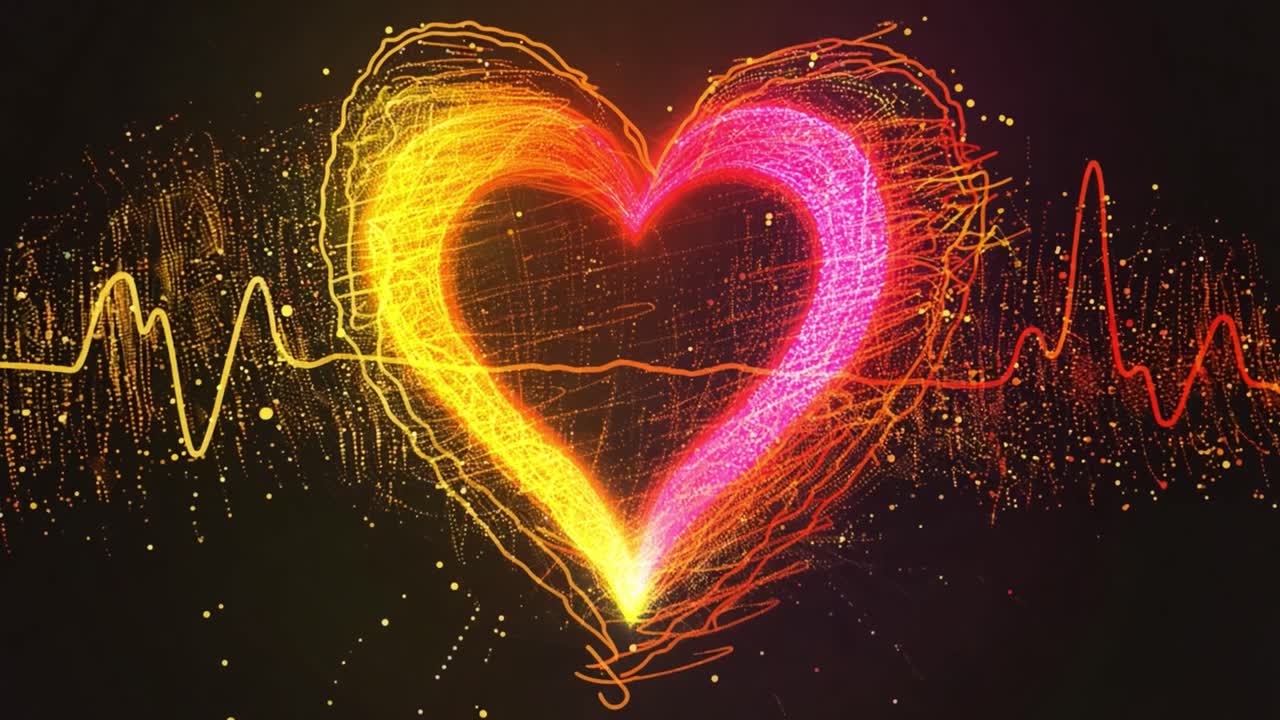 Heartbeat graphic with a heart shape