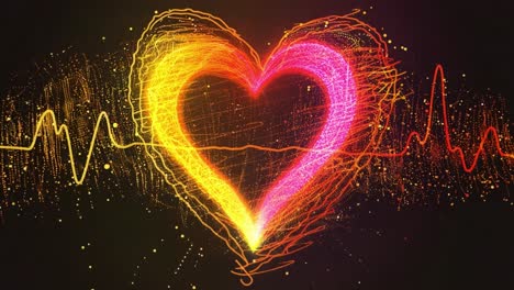 heartbeat graphic with a heart shape