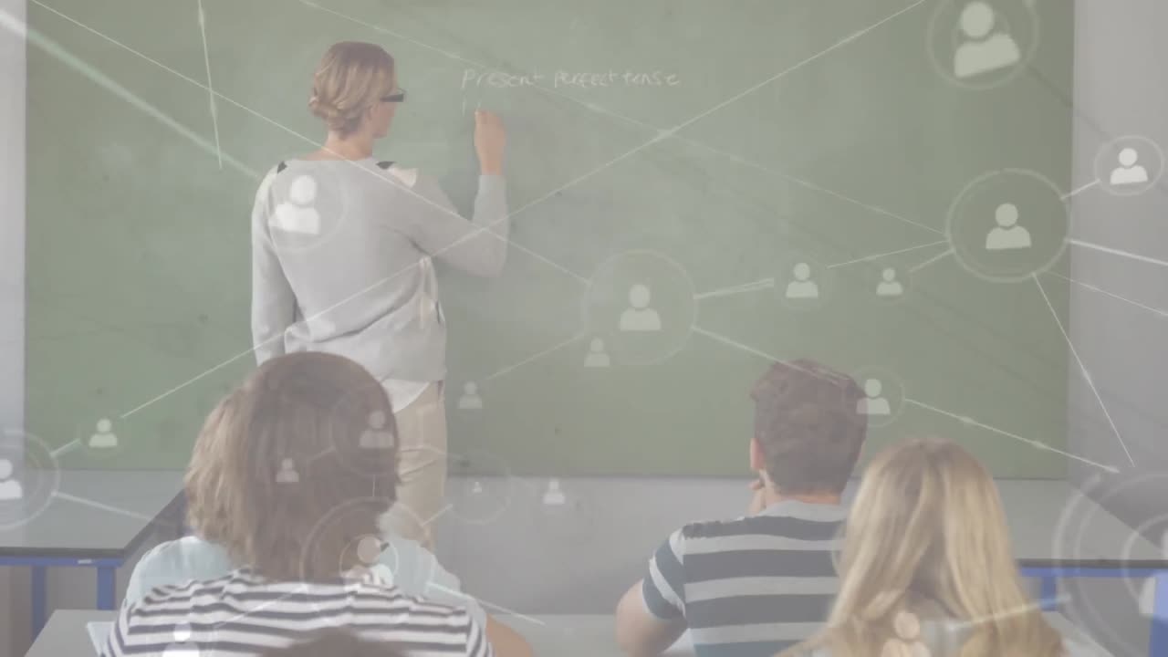 animación de redes de conexiones entre profesores y estudiantes en la universidad