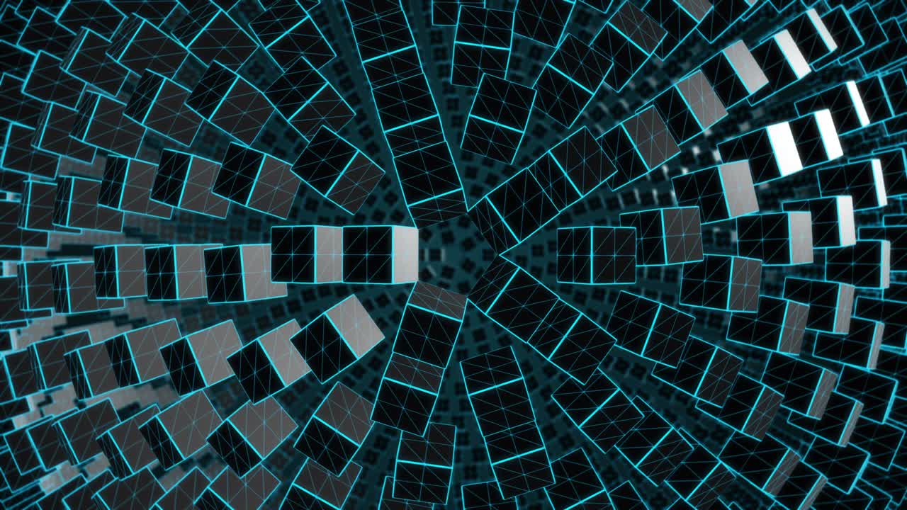 4k fondo geométrico abstracto negro y azul - mirando hacia abajo