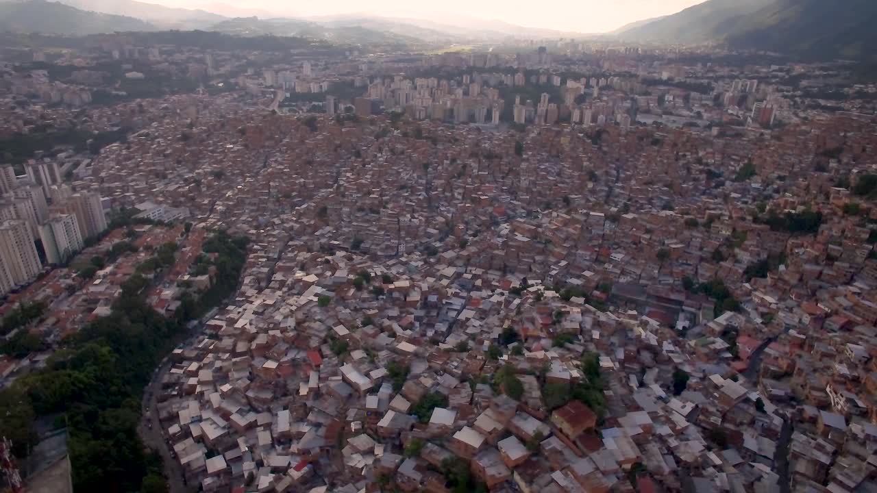 Drone Shot Of Petare Slum, In Caracas, Venezuela Free Stock Video Footage  Download Clips