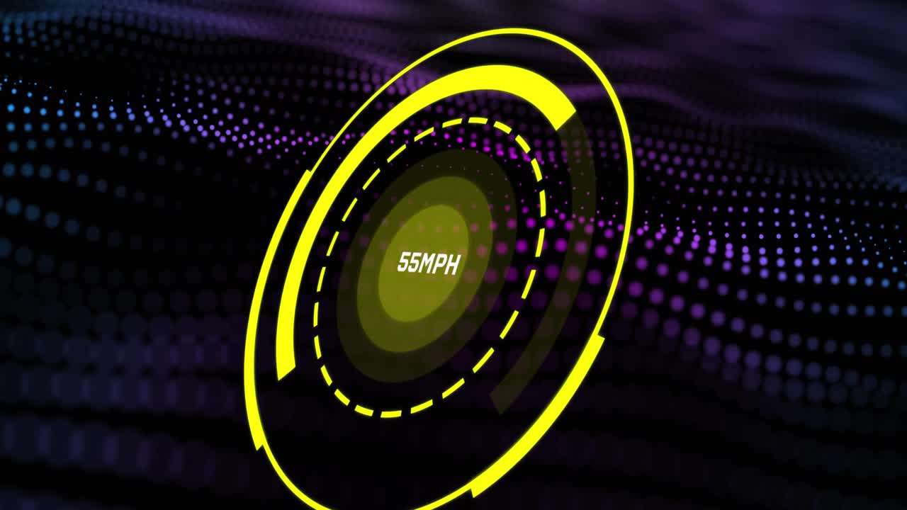 animación del procesamiento de datos y puntos sobre fondo negro