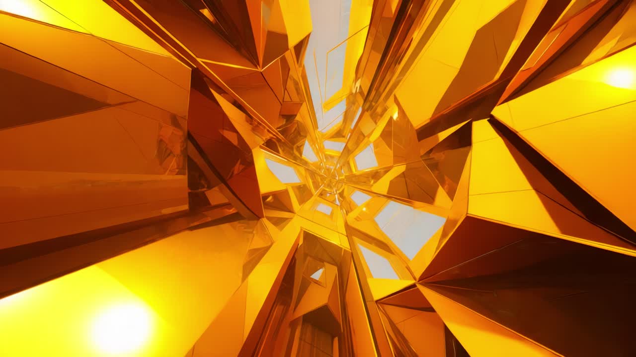 Exploration of Radiant Geometric Forms: A Stunning Journey Through the Intricate Patterns and Vibrant Colors of Abstract Golden Structures for Visual Inspiration