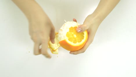 fresh, ripe, peeling orange