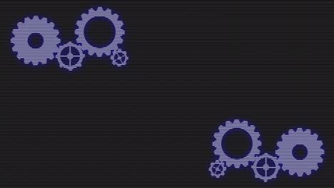 simple, cybernetic animated gears on black background