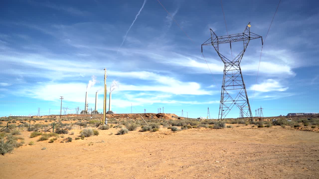Stabilized shot . The voltage pole in front of The Antelope Canyon.