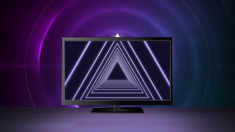 Television-with-concentric-triangles-on-its-screen