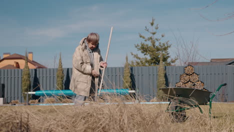 senior woman gardening