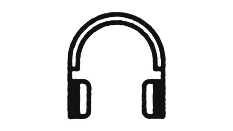 headphones icon animation footage & alpha channel