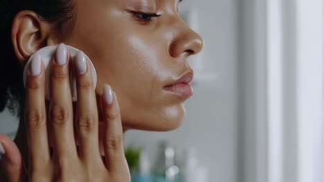 close-up of woman's skincare routine