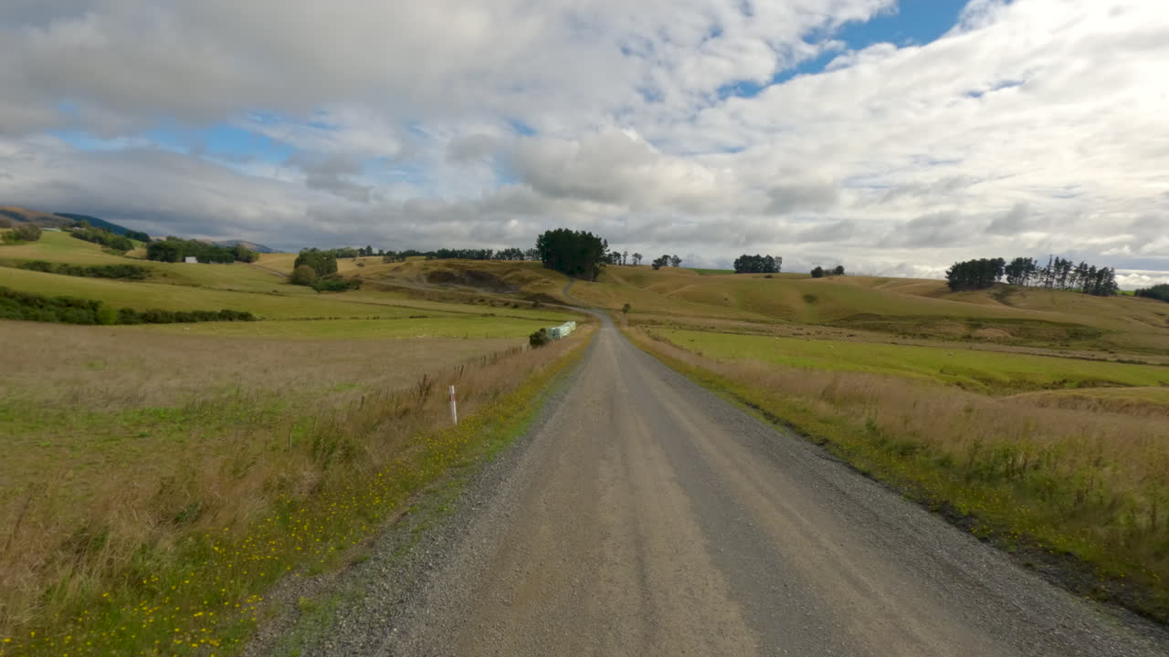 Isola del Sud, Nuova Zelanda - Viaggio lungo la pittoresca strada provinciale di Kaka Point - Una piccola città situata al confine settentrionale di The Catlins - POV.