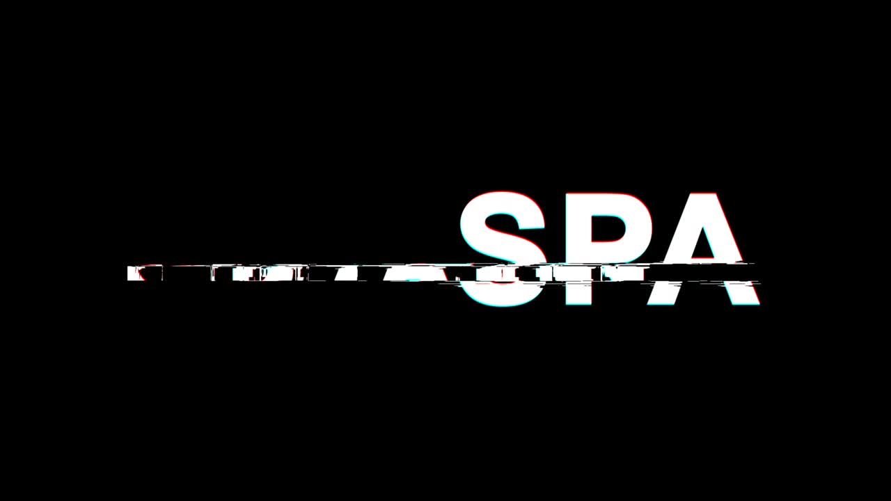 SPAGNA Effetto Glitch Testo Distorsione TV Digitale Animazione in Loop 4K