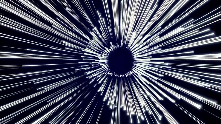 Abstract Motion Background with Glowing White Light Streaks
