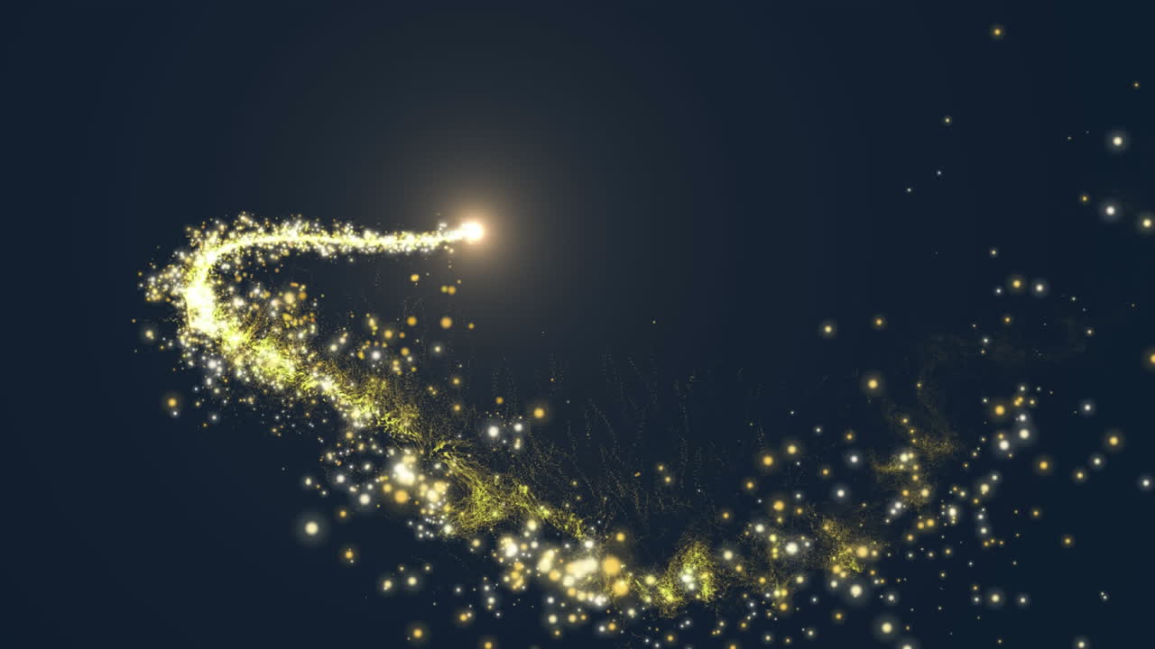 반 ⁇ 이는 노란색 입자의 애니메이션