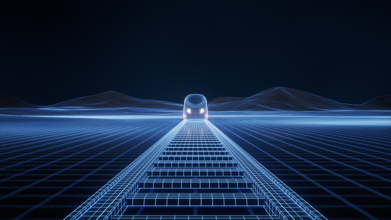 디지털 고속 철도 총알 열차 3d 렌더링