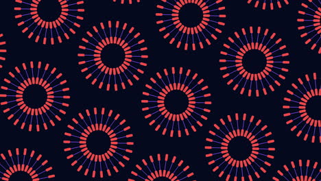 digital and futuristic neon circles pattern from dots and lines on black gradient