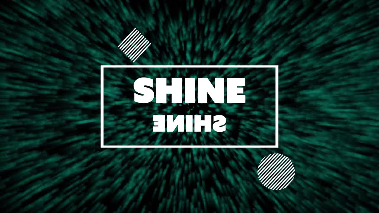 빛나는 움직이는 불빛 위에 빛나는 텍스트의 애니메이션